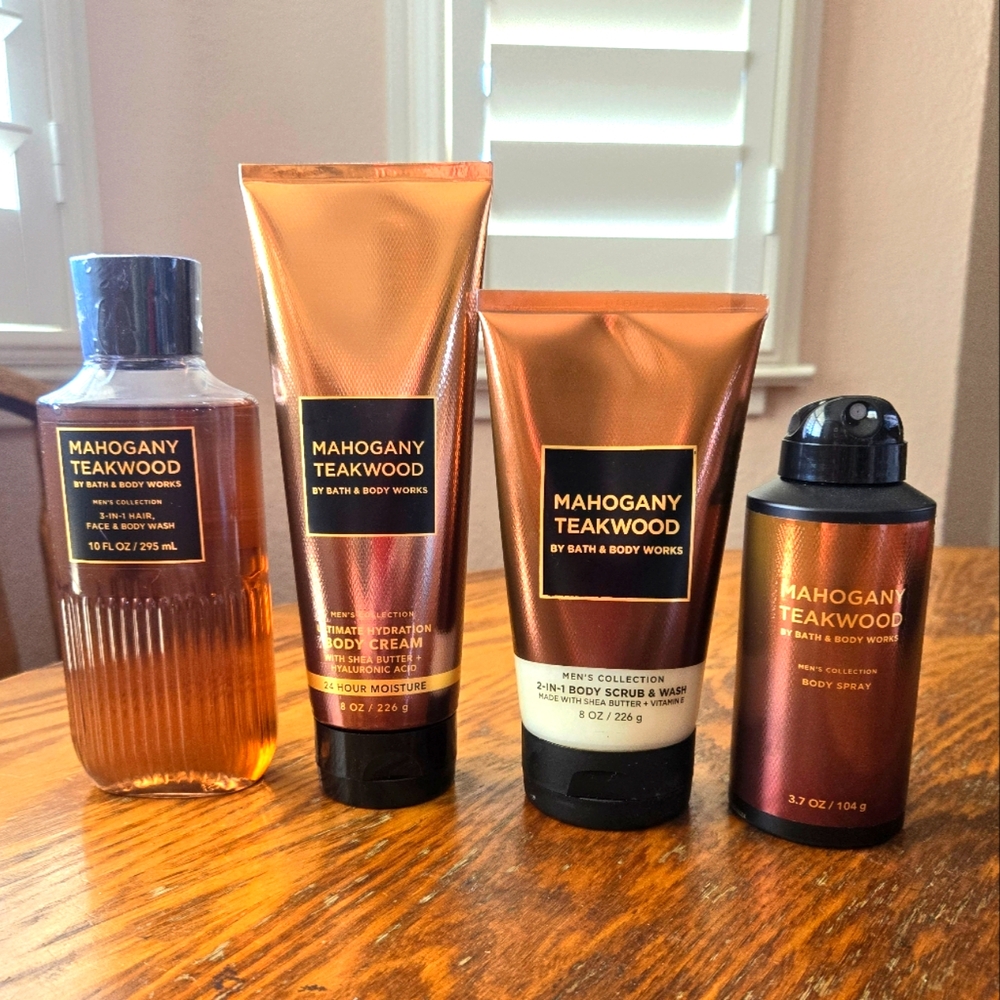 🛍BOGO 50% OFF🧴🛁 NWT‼️Bath & Body Works "Mahogany Teakwood" 3-piece Collection